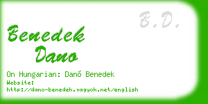 benedek dano business card